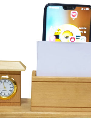 DW-2023 Wooden Pen Holder With Clock
