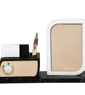 DW 2041 C Promotional Wooden Clock Pen Stand