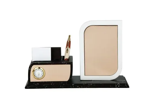 DW 2041 C Promotional Wooden Clock Pen Stand