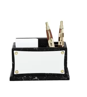 DW-2036C Wooden Pen Stand With Marble Finish