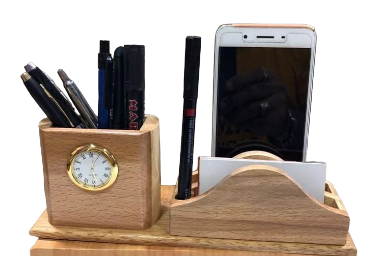handmade wooden pen stand,