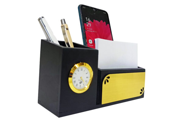 Black Wooden Desk Top Pen Stand DW-6008