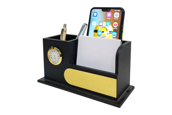 DW-6018 Black Wooden Pen Stand