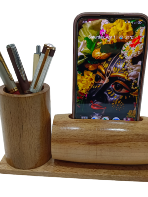 Wooden Pen Stand With Mobile Sound Amplifier: DW 7005