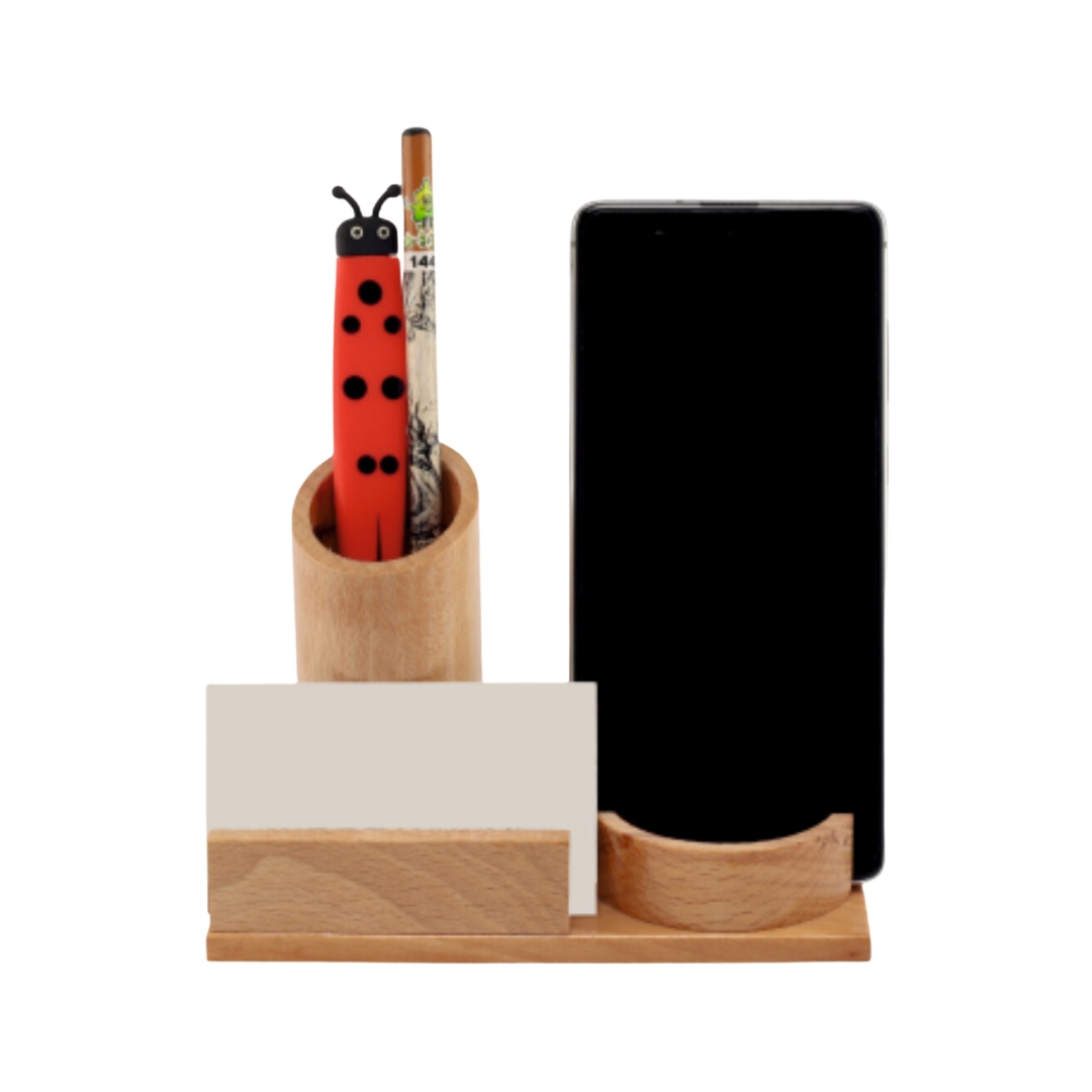 Natural Wooden Pen Stand: DW 7007