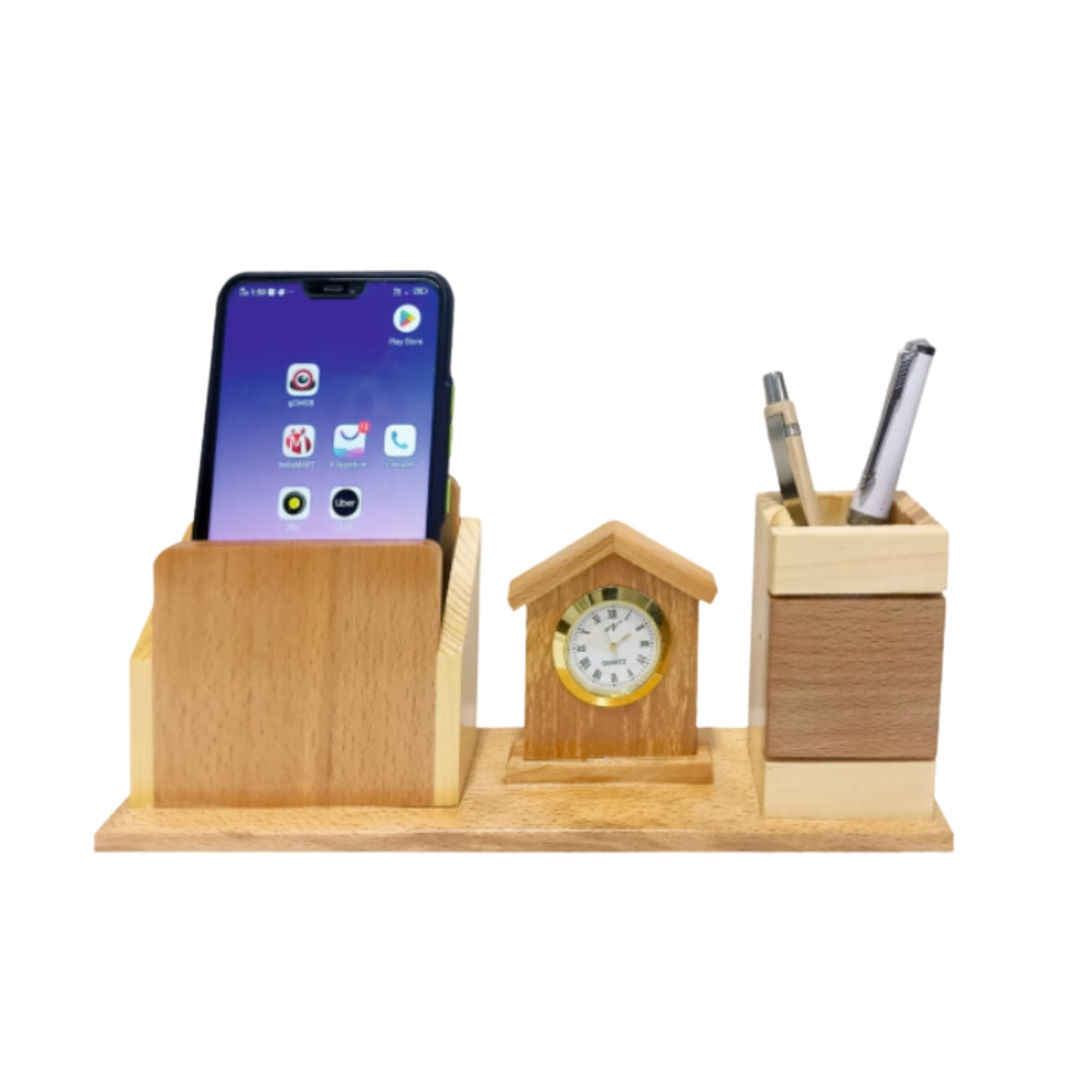 Natural Wooden Pen Stand: DW 5149