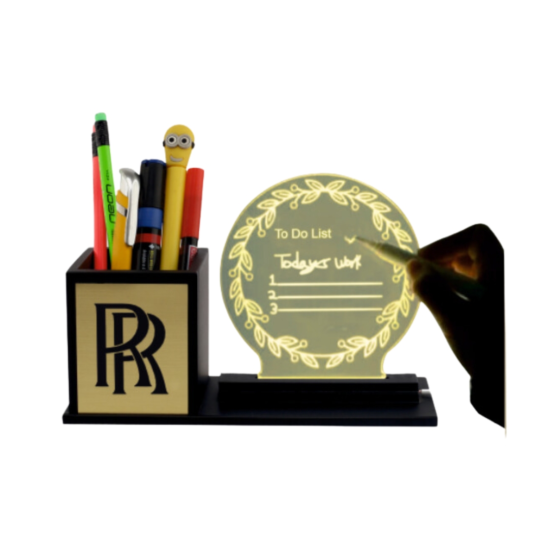 Black Wooden Pen Stand: DW 5010