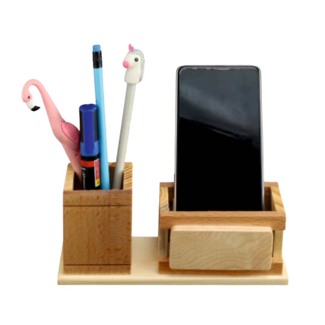 Natural Wooden Pen Stand: DW 5152