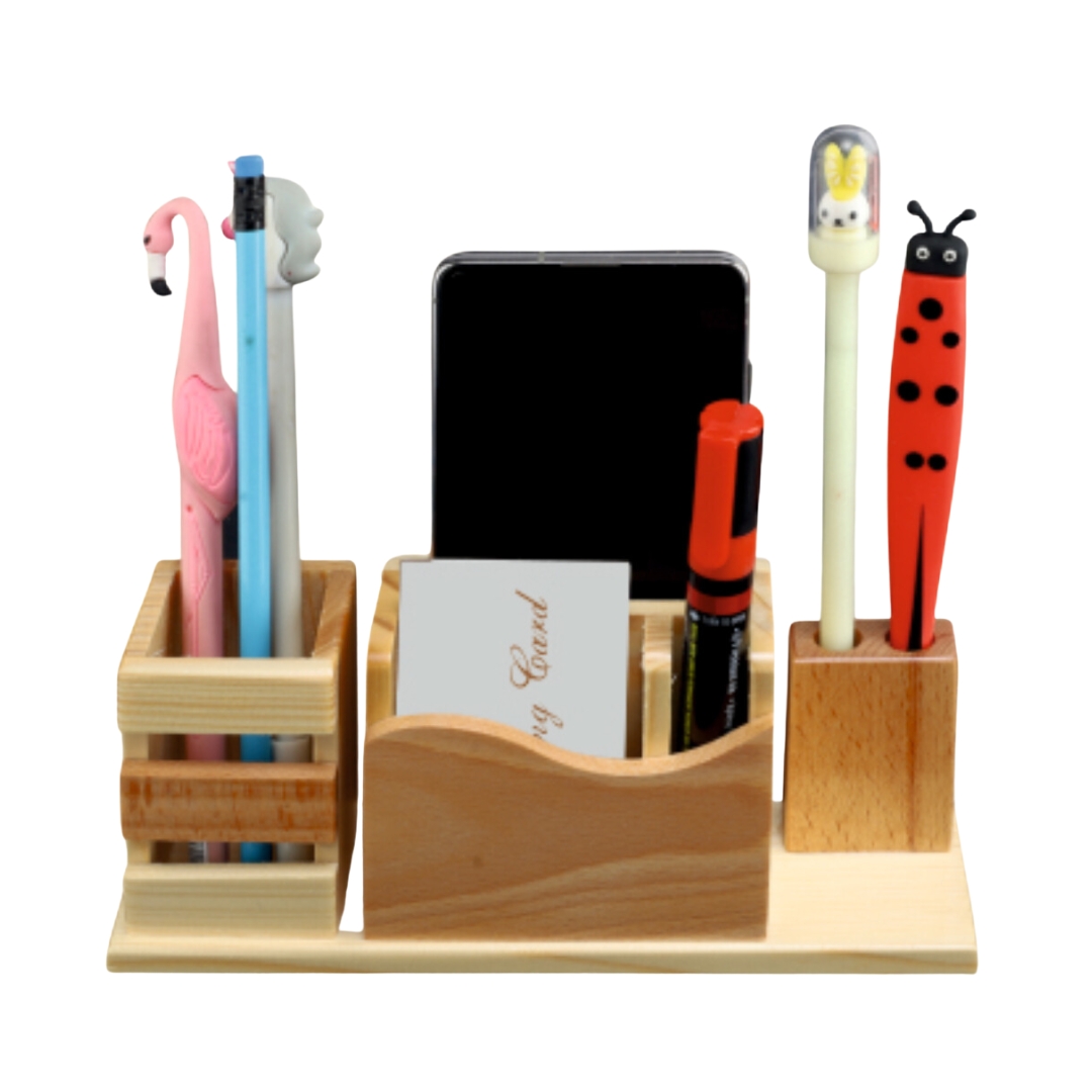 Natural Wooden Pen Stand: DW 5153