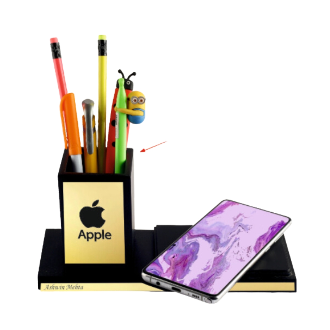Black Wooden Pen Stand: DW 929
