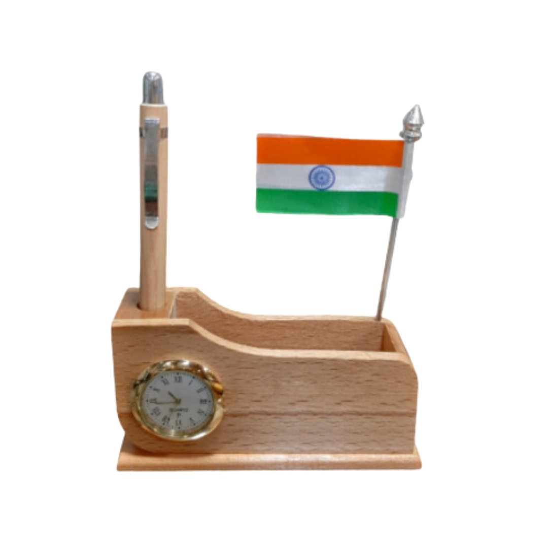 Natural Wooden Pen Stand: DW 2016 F