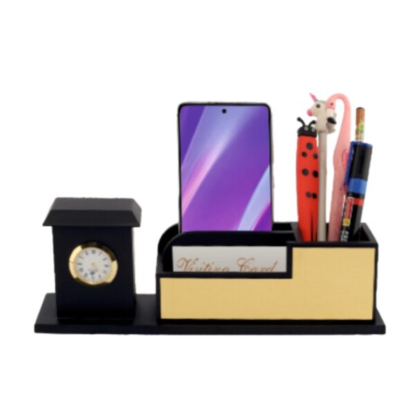 Black Wooden Pen Stand: DW 5020