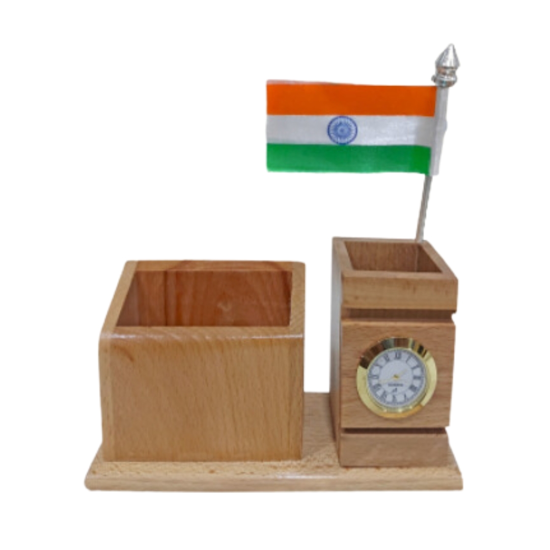 Natural Wooden Pen Stand: DW 2050 F