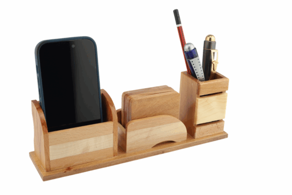 Natural Wooden Pen Stand: DW 5156