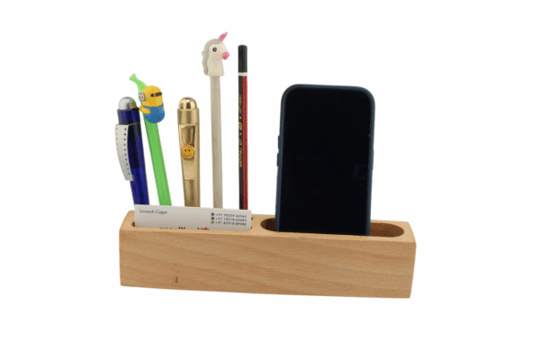 Natural Wooden Pen Stand : DW 5157