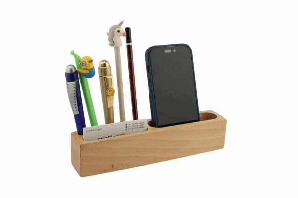 Natural Wooden Pen Stand : DW 5157