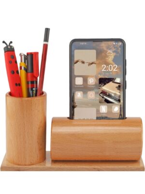 Natural Wooden Bamboo Pen Stand: DW 7004