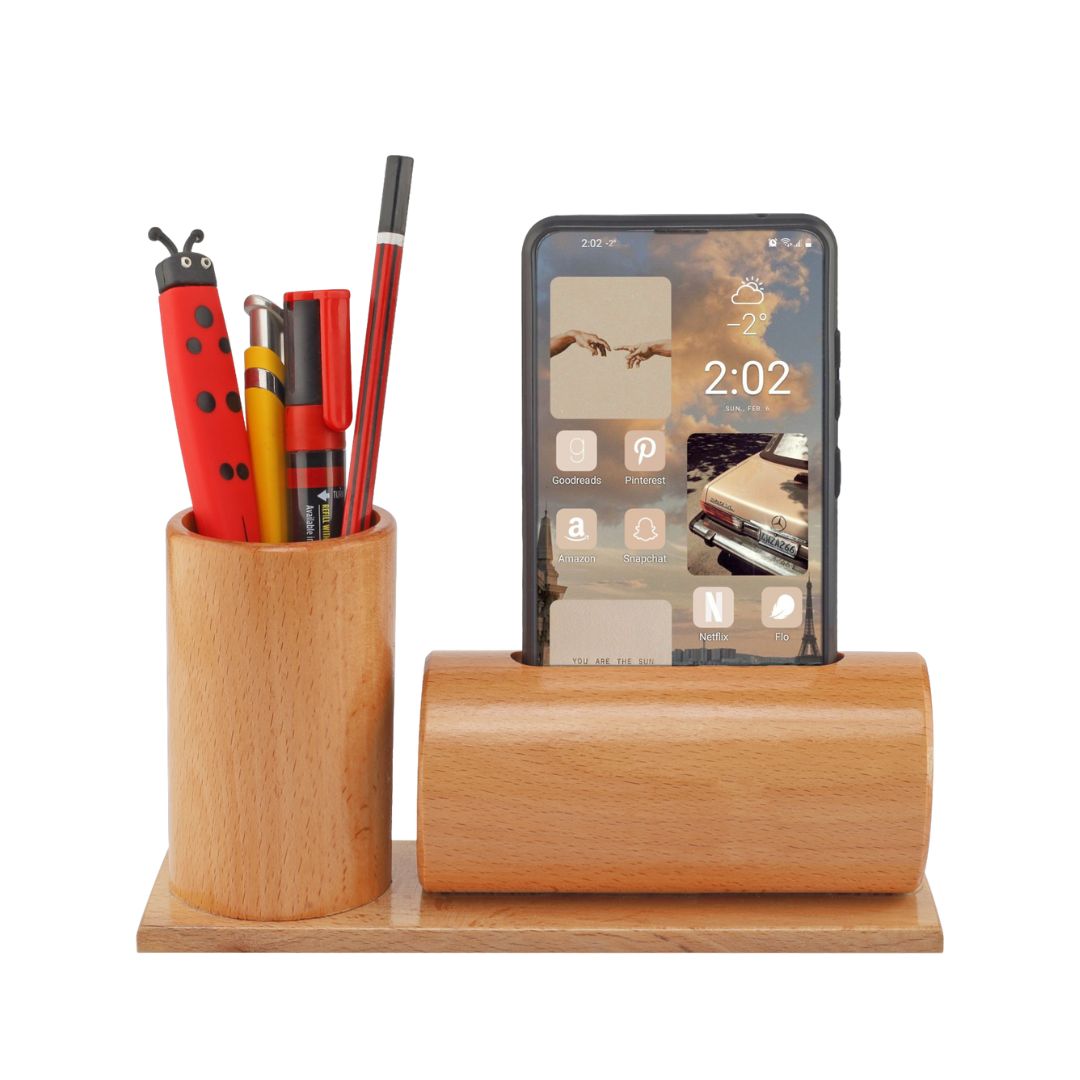 Natural Wooden Bamboo Pen Stand: DW 7004 - Woodanytime