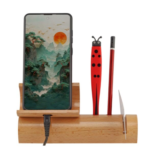 Natural Wooden Bamboo Pen Stand: DW 7002